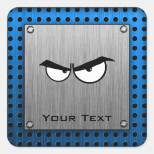 Angry Eyes; Metaalblik Vierkante Sticker