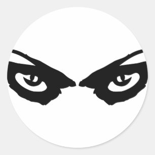 Angry Eyes Pictogram Ronde Sticker