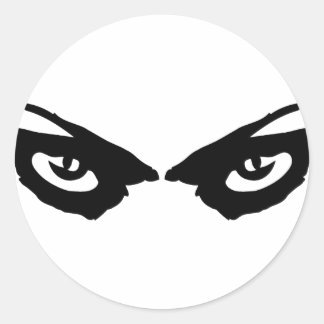 Angry Eyes Pictogram Ronde Sticker
