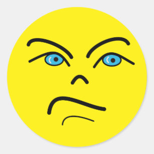 Angry Face Classic Ronde Sticker