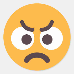 Angry Face Cute Fun Editable Colors Emoji Ronde Sticker