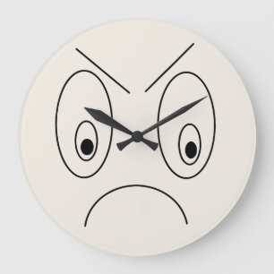 Angry Face Design Funny Grote Klok