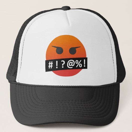 Angry Face Emoji Trucker Pet (Voorkant)