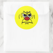 Angry Face Grumpey Ronde Sticker (Tas)