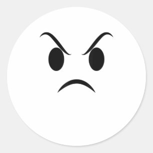 Angry Face Halloween Grumpy Outrage Emojis Ronde Sticker
