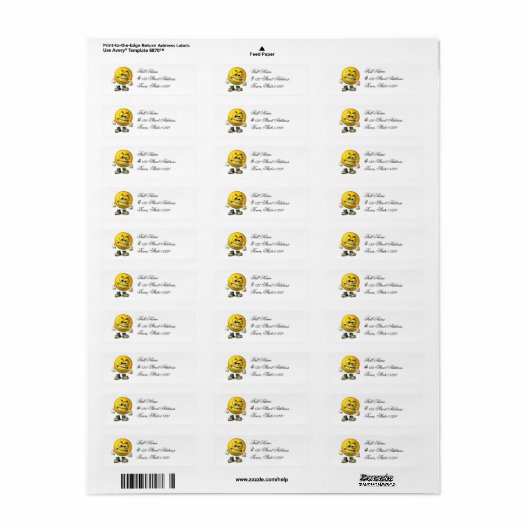 Angry Face Mailing Labels (Full Sheet)