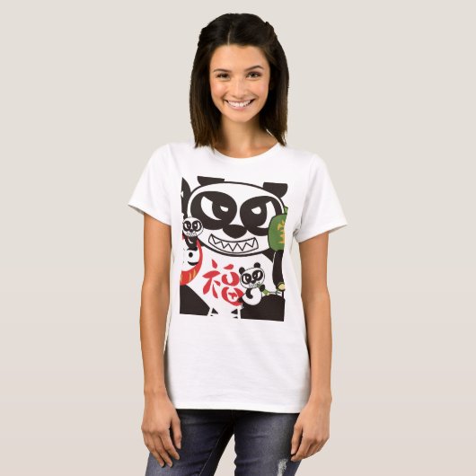 Angry Face Panda God T-Shirt (Devant entier)