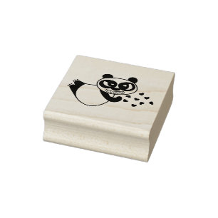 Angry Face Panda kus Rubberstempel