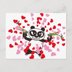 Angry Face Panda Loves Briefkaart