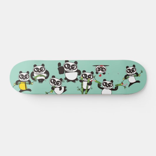 angry face pandas Skateboard (Horz)