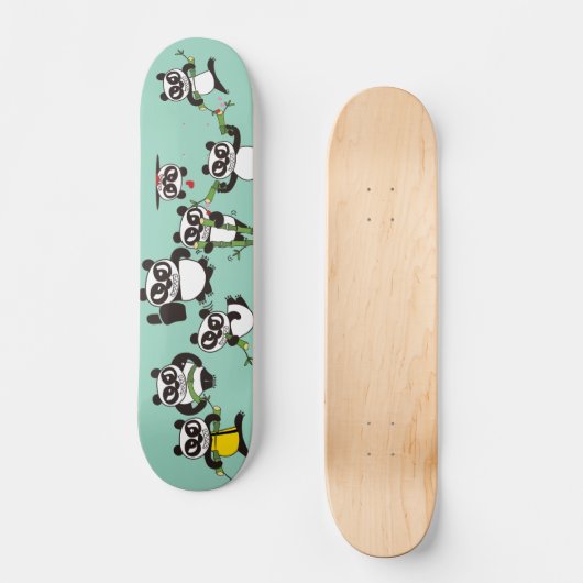 angry face pandas Skateboard (Voorkant)