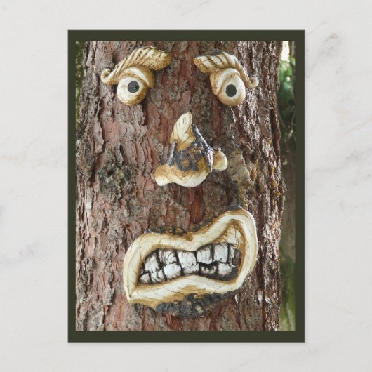 Angry Face Tree Briefkaart (Voorkant)