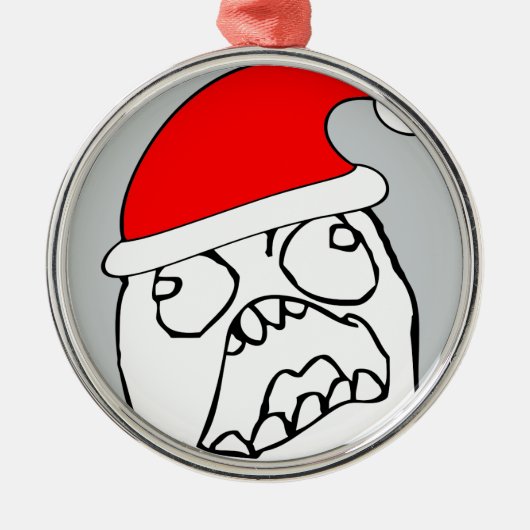 Angry FFFUU xmas meme Metalen Ornament (Voorkant)