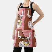 Angry Fierce Bull Mascotte met neusring Schort (Insitu)