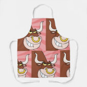 Angry Fierce Bull Mascotte met neusring Schort (Voorkant)