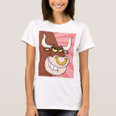 Angry Fierce Bull Mascotte met neusring T-shirt (Voorkant)