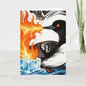 Angry Fire Breathing Loon Melting Ice  Kaart (Voorkant)