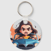 Angry funny girl sleutelhanger (Achterkant)