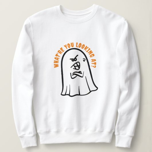 Angry Ghost Pun, Wat kijk je naar Halloween Trui (Design voorkant)