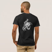 Angry Giant Squid in White Pick Your Background T-shirt (Achterkant volledig)