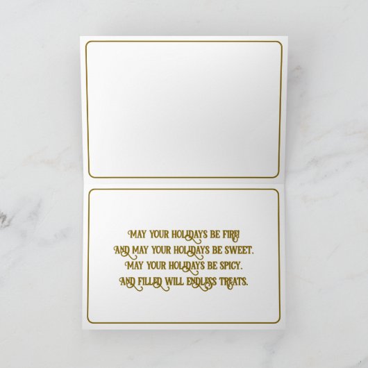 Angry Gingerbread Man Wenskaart – Spicy Wishes Kaart (Binnen)