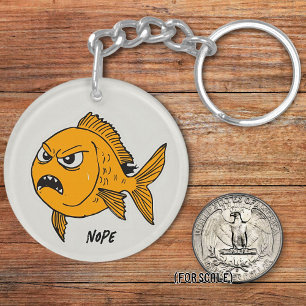 Angry Goldfish Tekening Sarcastische zin Zak Charm Sleutelhanger