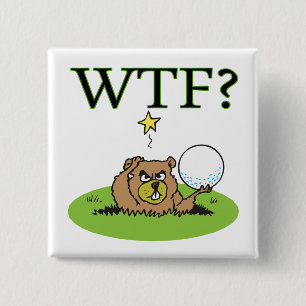 Angry Gopher Vierkante Button 5,1 Cm