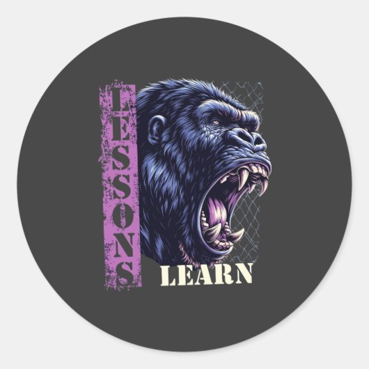 Angry Gorilla Lessons Learn Sticker (Devant)