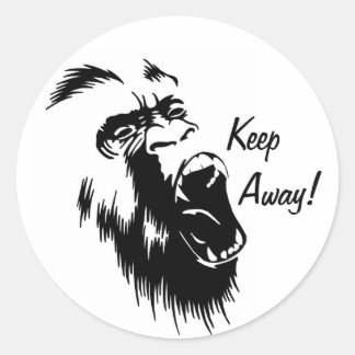 Angry Gorilla Ronde Sticker