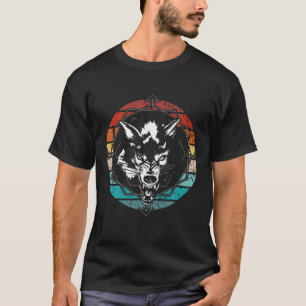  Angry Grey Wolf Head, Geometrische Canis Lu T-shirt