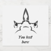 Angry Hammerhead Shark Line Art Bier Etiket (Enkel label)