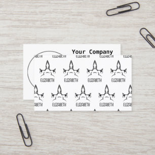 Angry Hammerhead Shark Line Art Visitekaartje