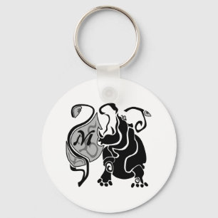Angry Hippo Monogram Sleutelhanger