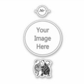 Angry Hippo Monogram Sticker (Voorkant)
