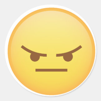 Angry Imoji Yellow Face afbeelding Ronde Sticker
