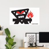 Angry Islander - zwart op licht Poster (Thuiskantoor)