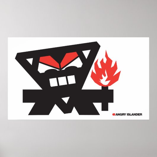 Angry Islander - zwart op licht Poster (Voorkant)