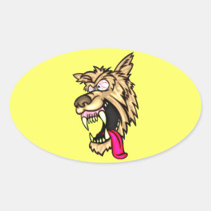 Angry Junkyard Dog Ovale Sticker