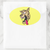 Angry Junkyard Dog Ovale Sticker (Tas)