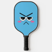 Angry Kawaii-gezicht op blauw Pickleball Paddle (Voorkant)
