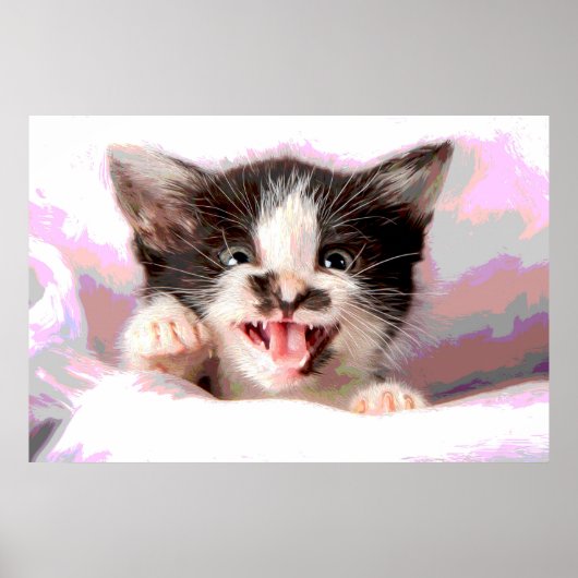 Angry Kitten met Poster-effect Poster (Voorkant)