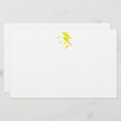 Angry Lightning Bolt. Geel op wit. Briefpapier (Voorkant / Achterkant)