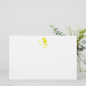 Angry Lightning Bolt. Geel op wit. Briefpapier (Staand voorkant)