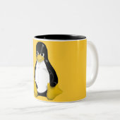 ANGRY LINUX TUX PENGUIN TWEEKLEURIGE KOFFIEMOK (Voorkant rechts)