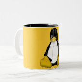 ANGRY LINUX TUX PENGUIN TWEEKLEURIGE KOFFIEMOK (Voorkant links)