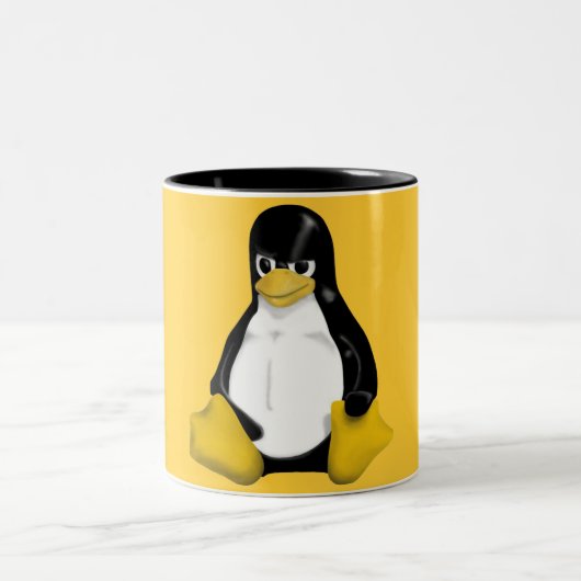 ANGRY LINUX TUX PENGUIN TWEEKLEURIGE KOFFIEMOK (Center)
