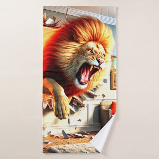 Angry Lion Badhanddoek (Badhanddoek)