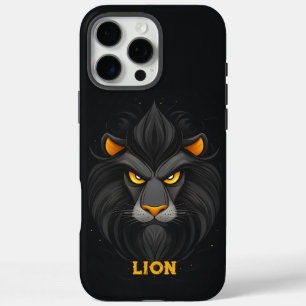 Angry Lion Black iPhone 16 Pro Max Hoesje