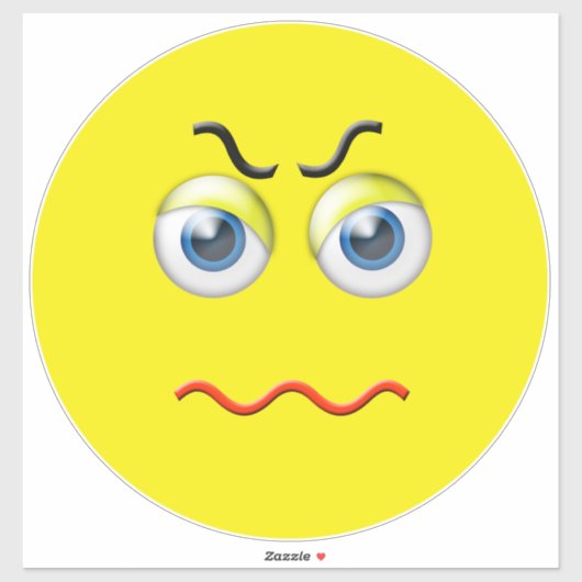 Angry Mad Grumpy Emoji Sticker (Vel)