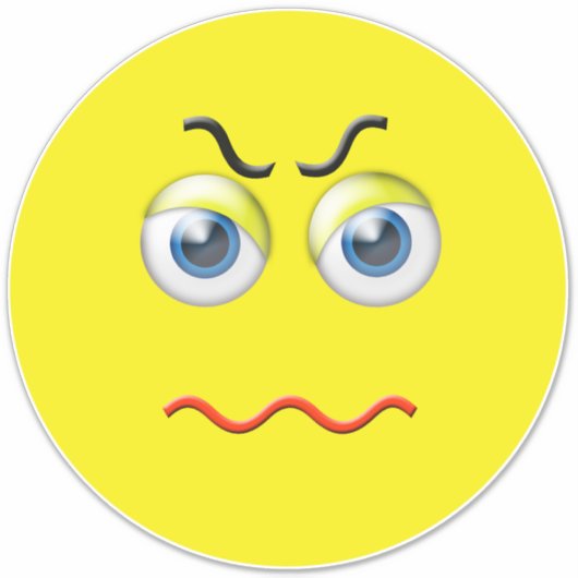 Angry Mad Grumpy Emoji Sticker (Voorkant)